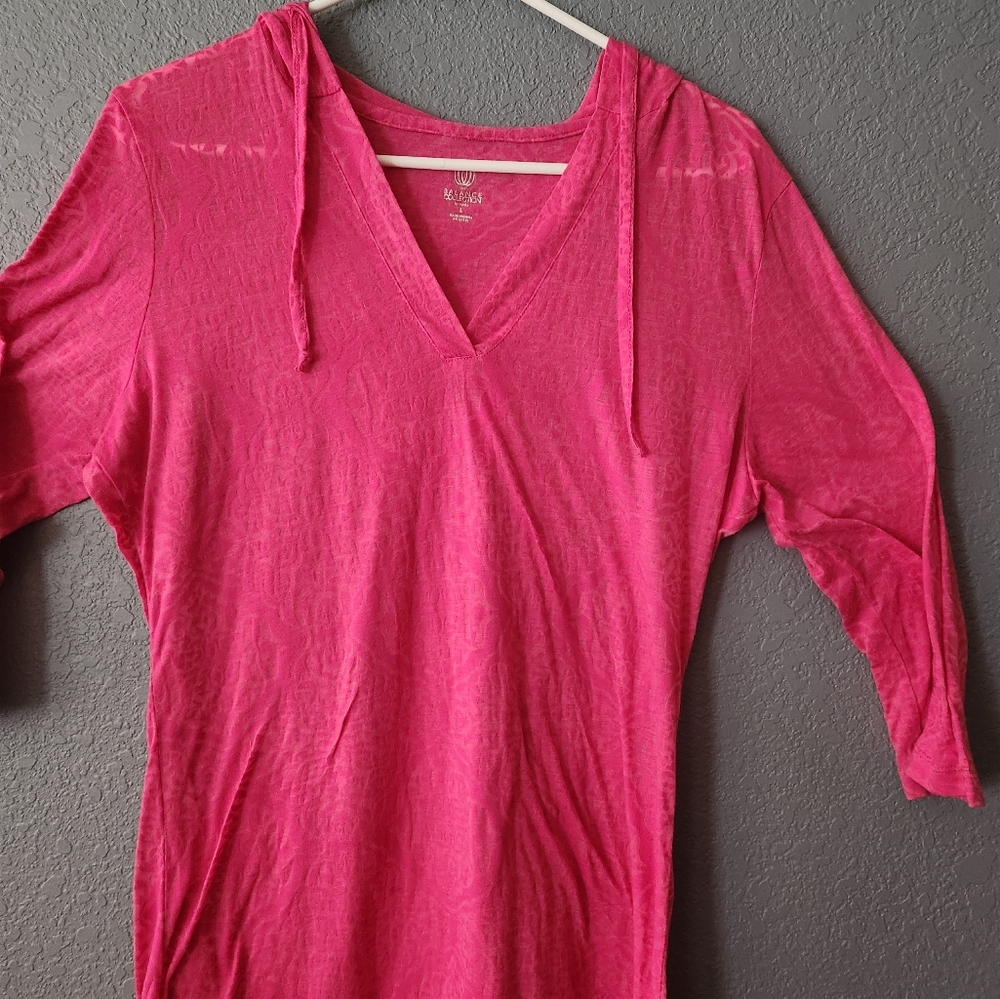 Balance Collection Pink/Fuchsia Hooded Yoga Top